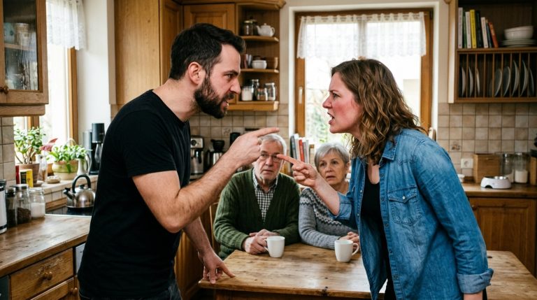 „Meine Eltern haben mich um Hilfe gebeten“, sagte Sebastian und wich ihrem Blick aus — Emilia starrte fassungslos auf die Schwiegereltern am Küchentisch