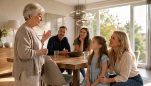 „Du bringst Unglück!“ knurrte die Schwiegermutter, der Ehemann schwieg, die Gastgeberin forderte die Familie zum Verlassen des Hauses auf